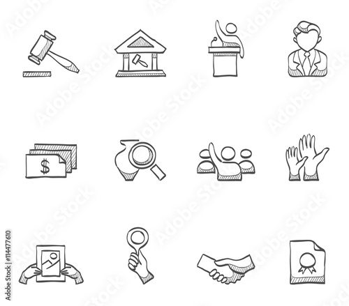 Auction icons in sketch.