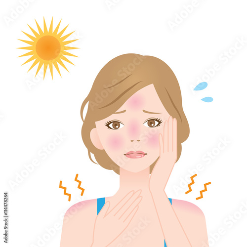 日焼け　女性