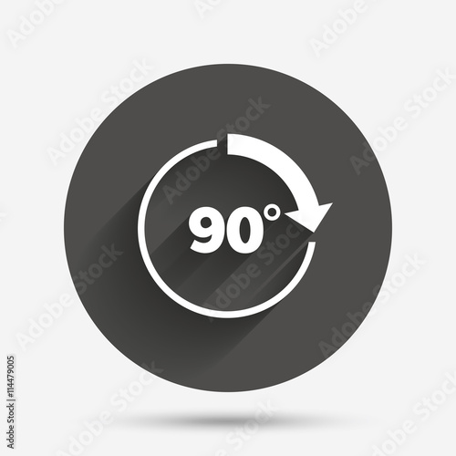Angle 90 degrees sign icon. Geometry math symbol