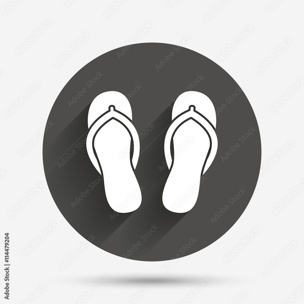 Flip-flops sign icon. Beach shoes. Flip-flops sign icon. Beach shoes.