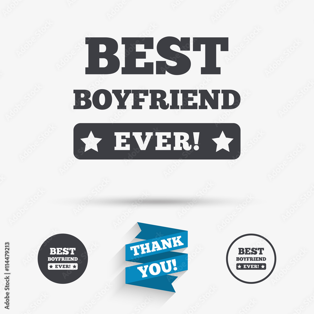 Best boyfriend ever sign icon. Award symbol. Best boyfriend ever sign icon. Award symbol.