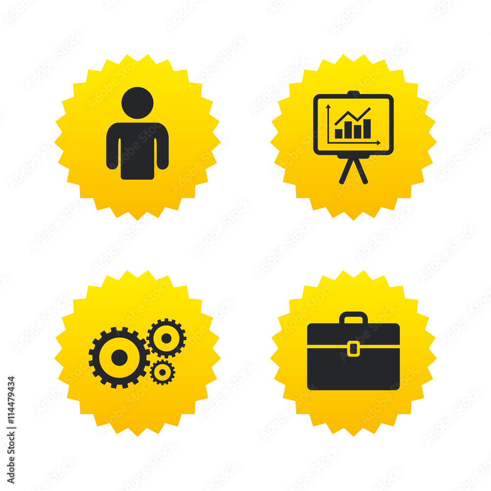 Business signs. Human and presentation board. Business signs. Human and presentation board.