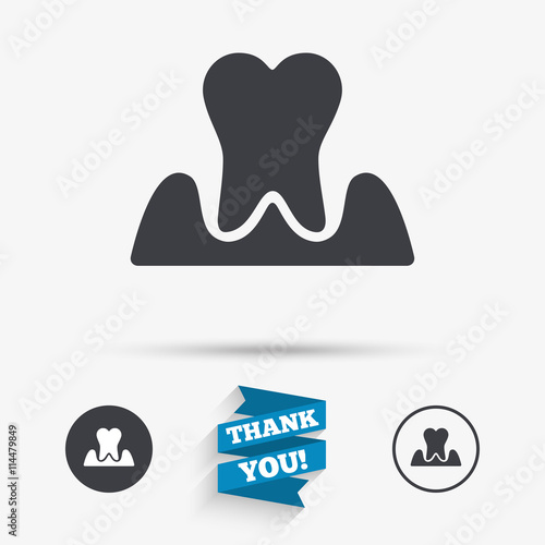 Parodontosis tooth sign icon. Dental care symbol