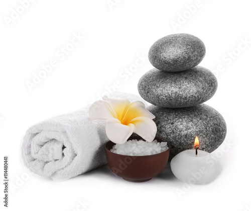 Beautiful spa composition on white background