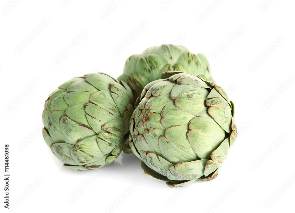 Obraz premium Artichokes, isolated on white