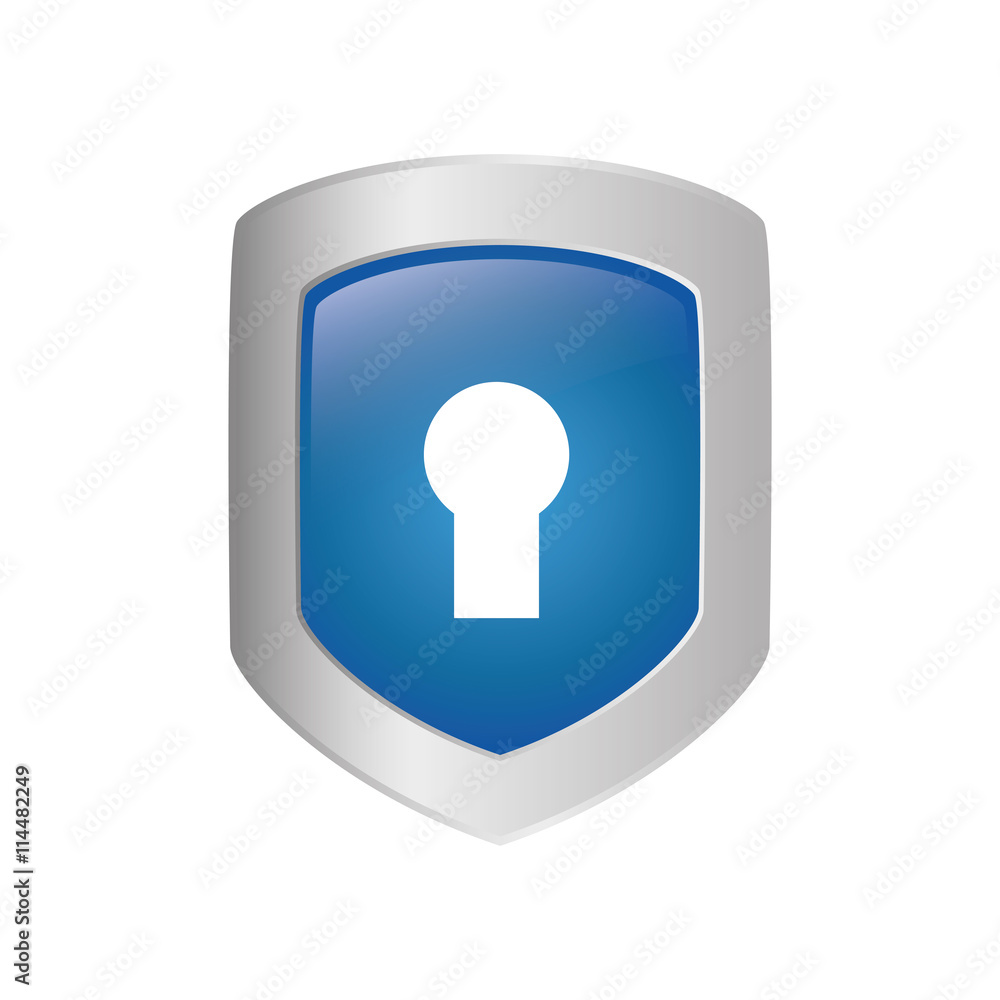 Security system concept represented by padlock and shield icon. isolated and flat illustration Security system concept represented by padlock and shield icon. isolated and flat illustration