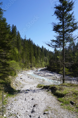 Beautiful clear river at the valley of Wimbachgries 