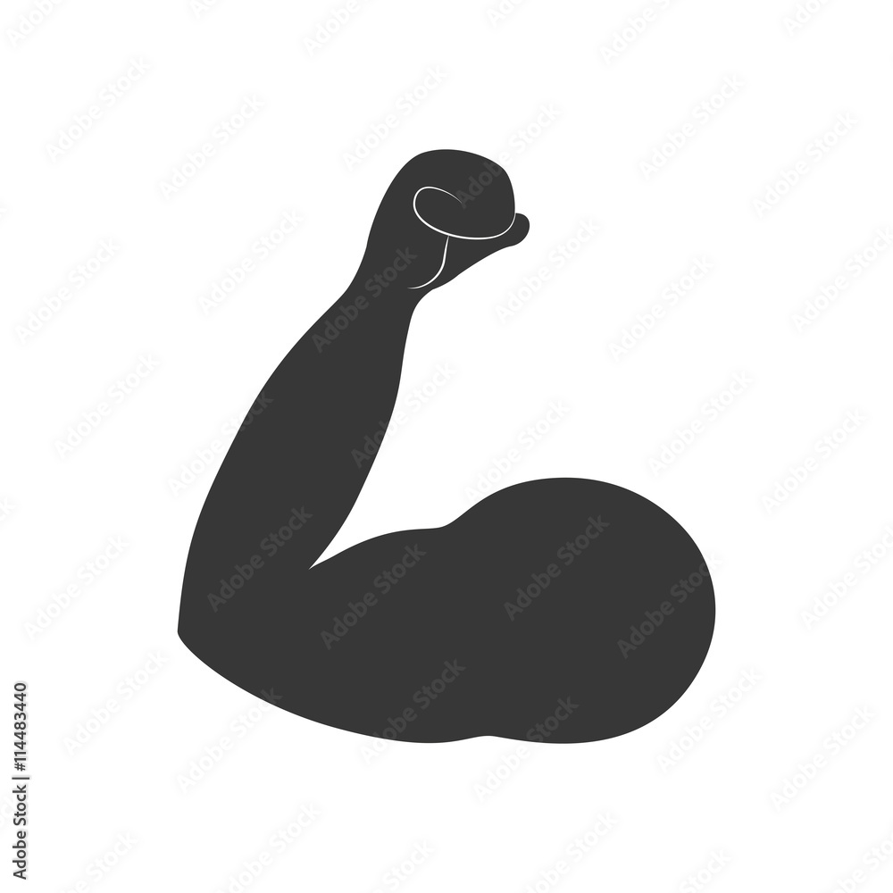 Healthy lifestyle and fitness concept represented by male muscle  icon. isolated and flat illustration 