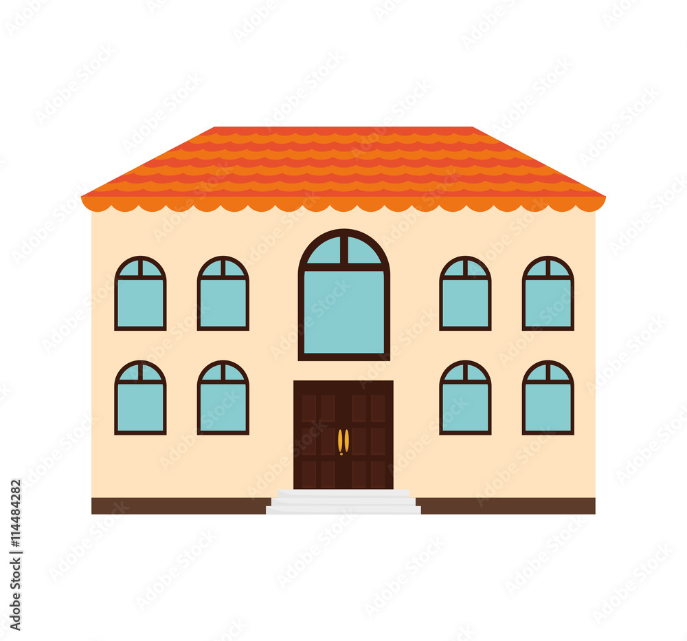 School and education concept represented by building icon. isolated and flat illustration School and education concept represented by building icon. isolated and flat illustration