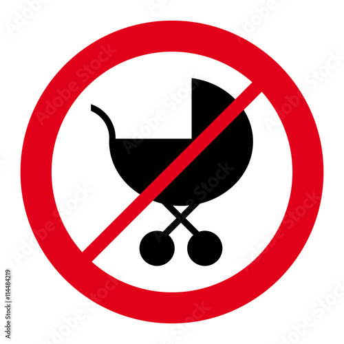 Prohibition access sign strollers prams vector icon 1    
