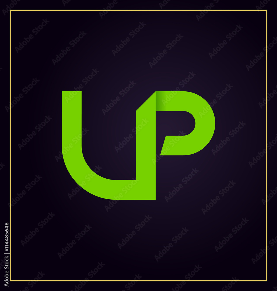 UP Two letter composition for initial, logo or signature. UP Two letter composition for initial, logo or signature.