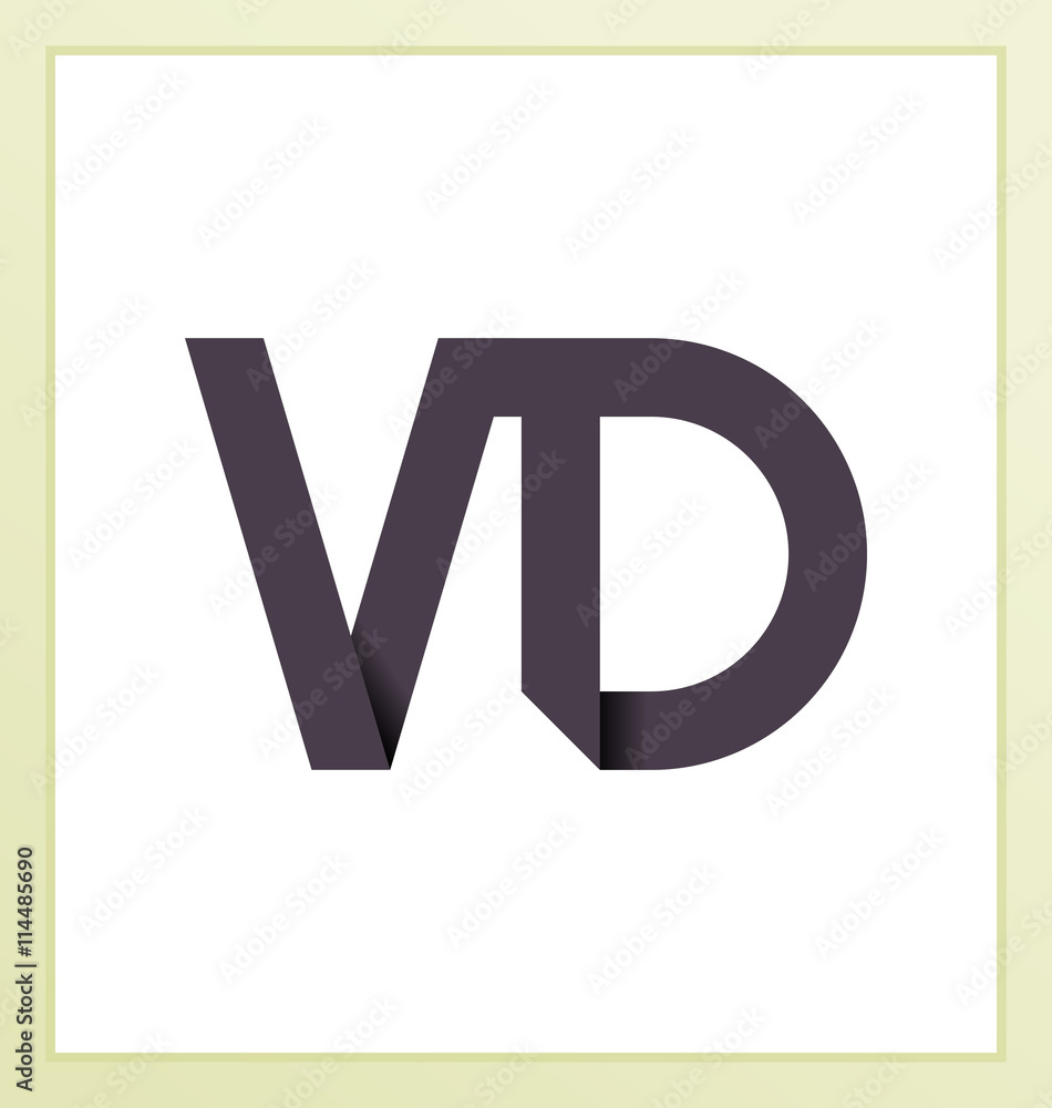 VD Two letter composition for initial, logo or signature. VD Two letter composition for initial, logo or signature.