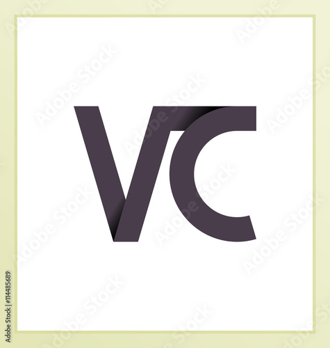 VC Two letter composition for initial, logo or signature.