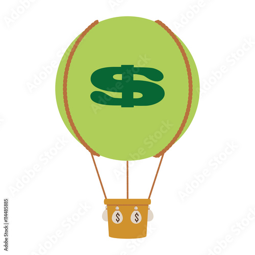 hot air balloon with dollar sign icon
