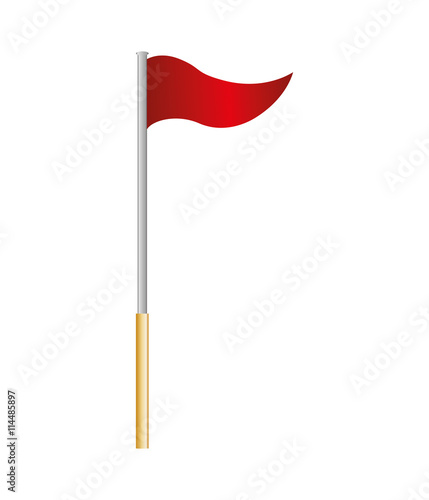 flag concept represented by red pennant icon. isolated and flat illustration 