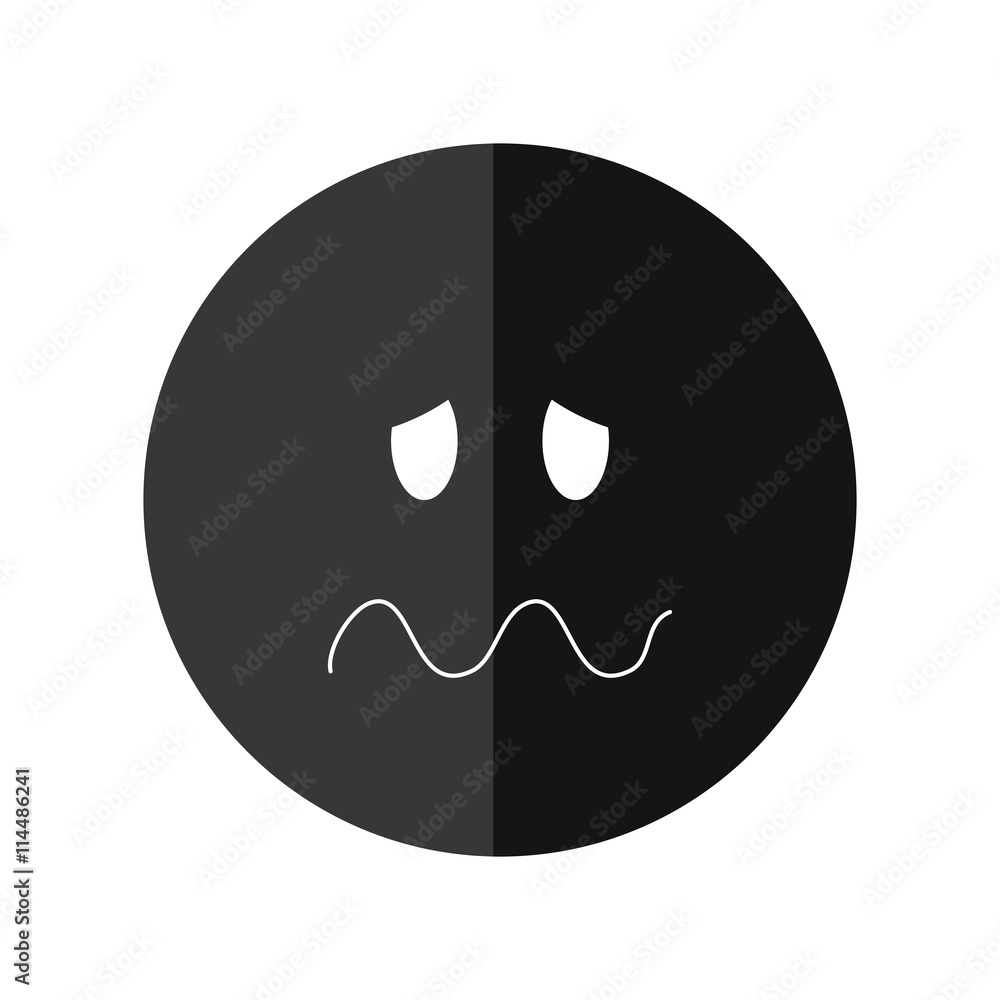 Thinking concept represented by Negative feeling icon. isolated and flat illustration Thinking concept represented by Negative feeling icon. isolated and flat illustration