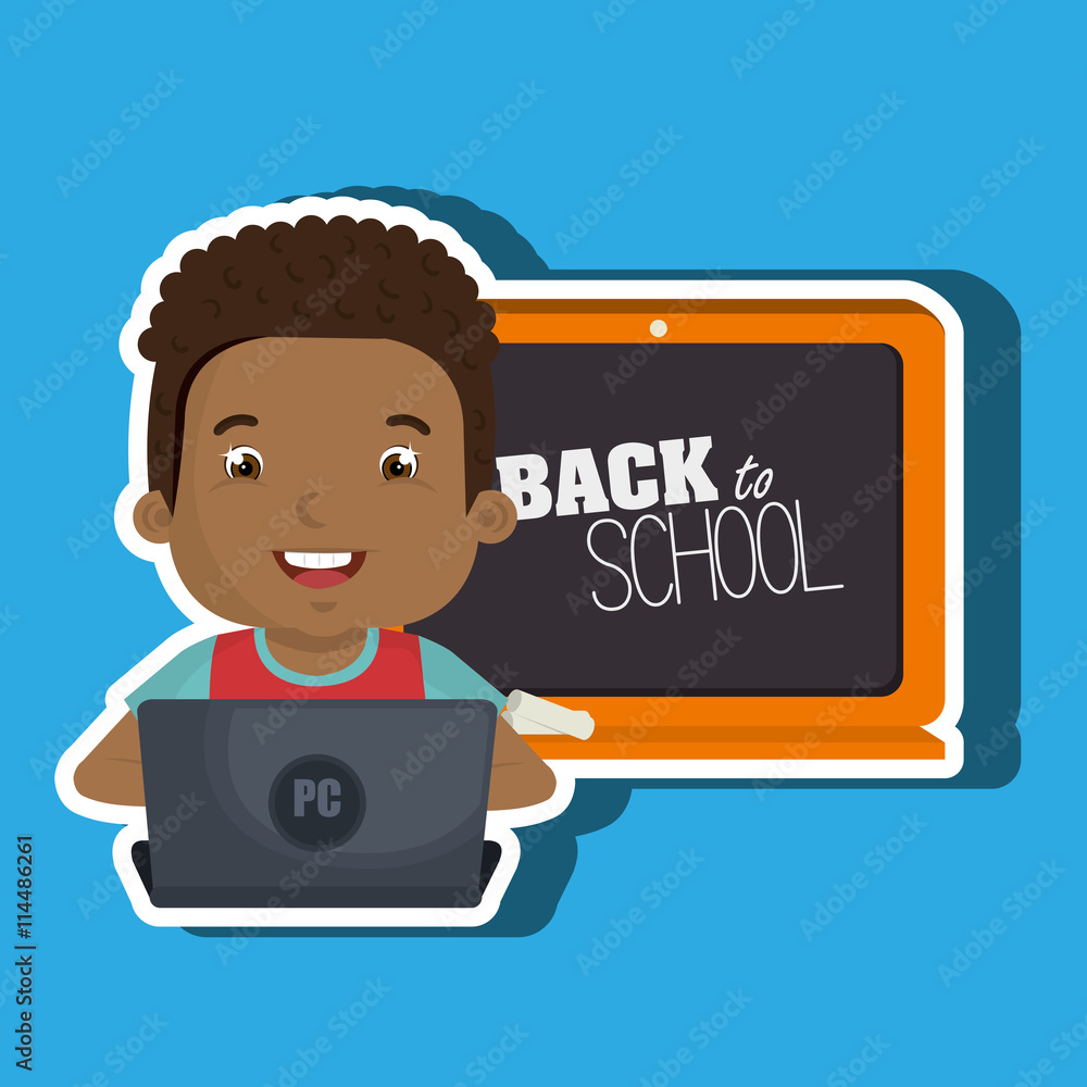 Children using laptop at school design, vector illustration eps10 graphic Children using laptop at school design, vector illustration eps10 graphic