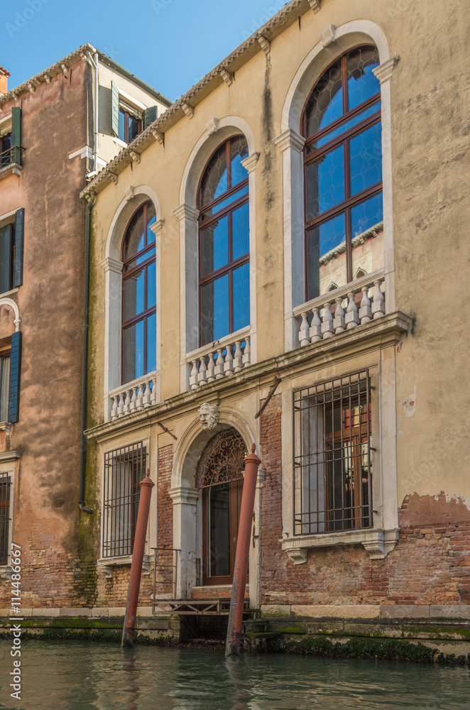 The buildings and architecture along the Canals and Waterways of famous Venice