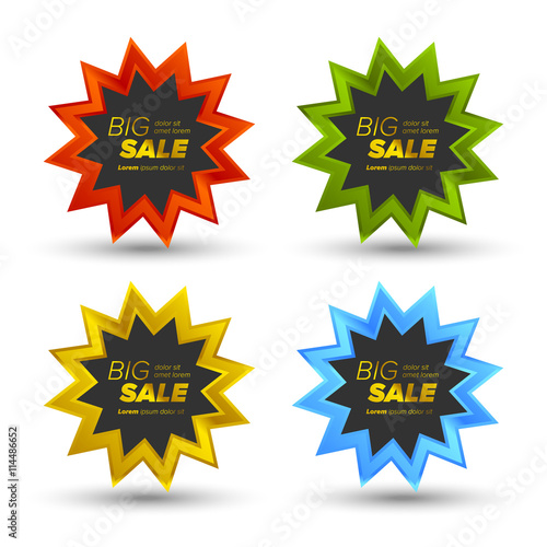 Colorful Vector Big Sale tags