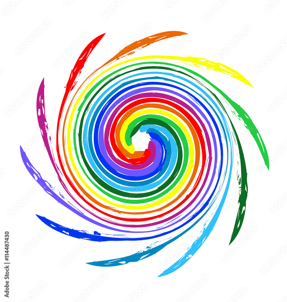 Logo spiral rainbow wave vector Logo spiral rainbow wave vector