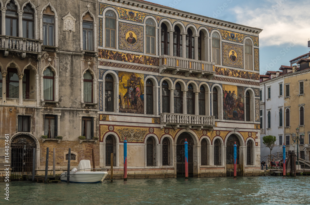 The buildings and architecture along the Canals and Waterways of famous Venice