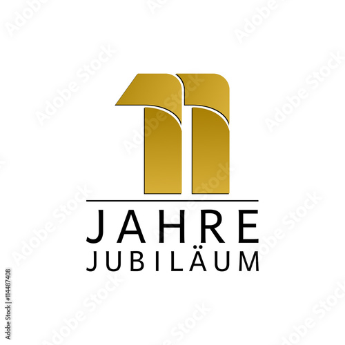 Einfach Gold Jubiläums Logo Jahre 11