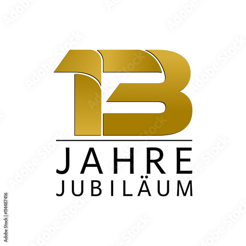 Einfach Gold Jubiläums Logo Jahre 13 photo