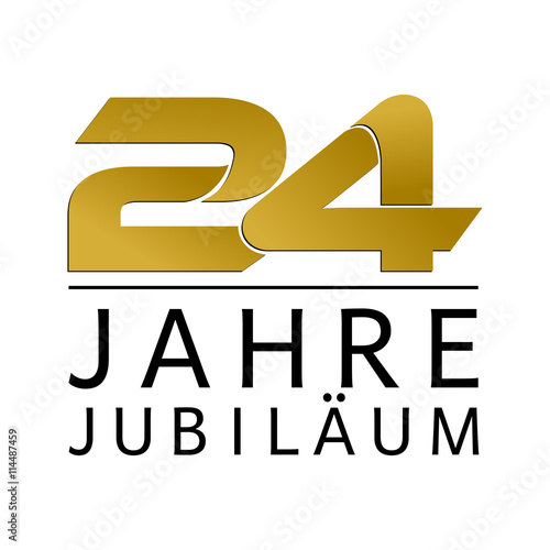Einfach Gold Jubiläums Logo Jahre 24