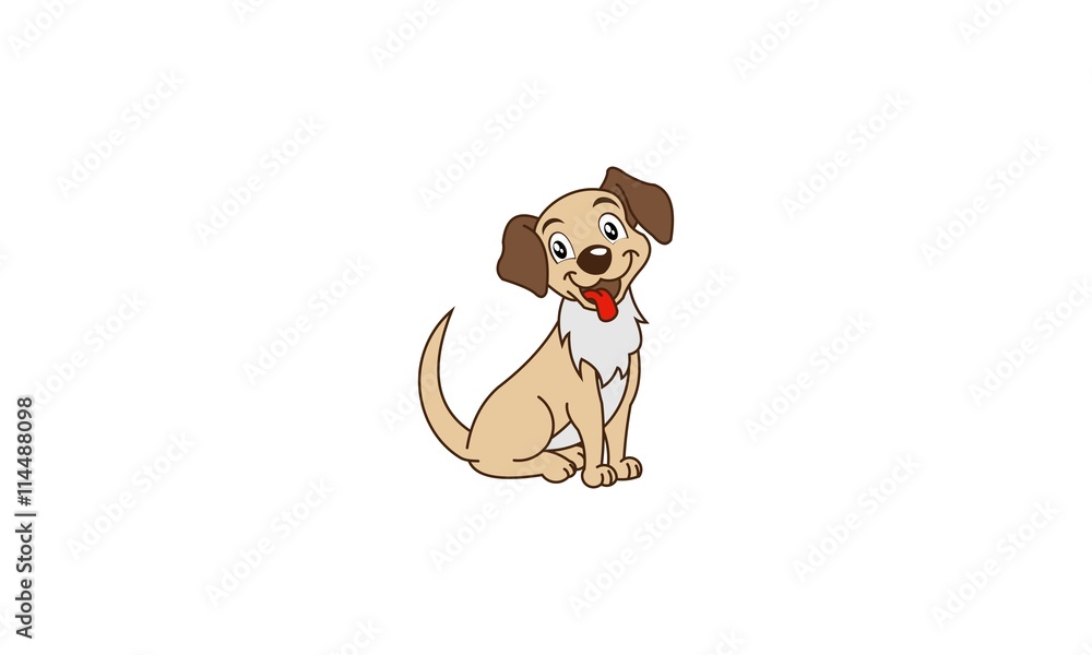 Obraz premium Little Sit Dog Logo Vector