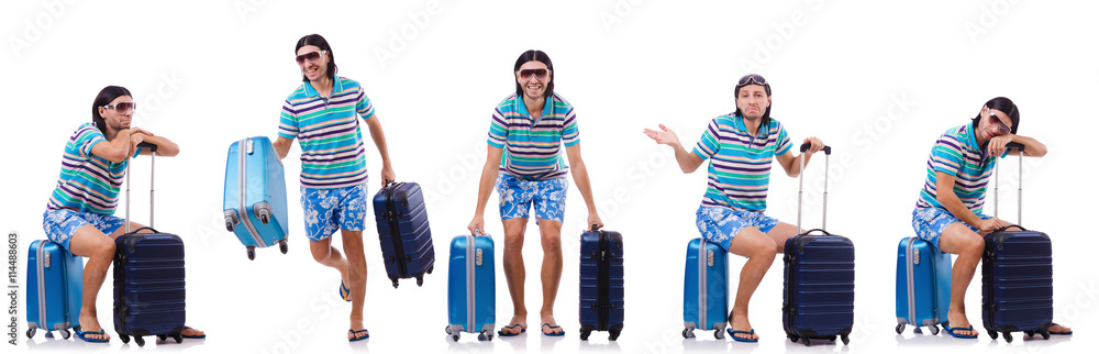 Man preparing for this summer vacation Man preparing for this summer vacation