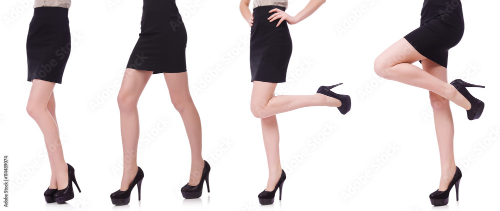 Woman legs isolated on the white