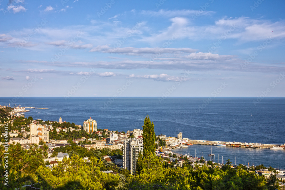 Yalta, Crimea, Russia. Resort panoramic sea view