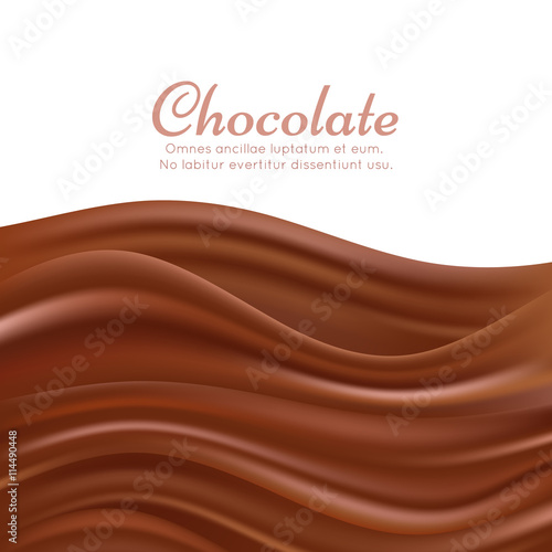 Wavy chocolate splash vector background. Template banner with chocolate, illustration pattern of liquid chocolate