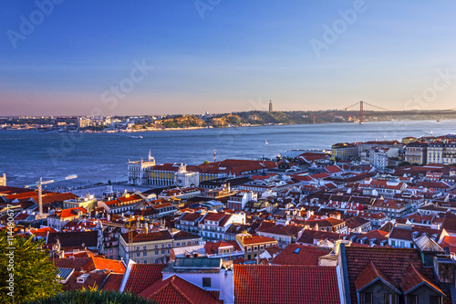 Lisbon, Portugal. Tagus River sunset view photo