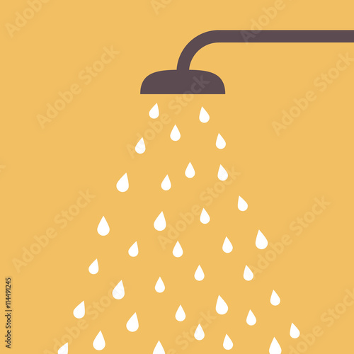 Rain shower with water drop