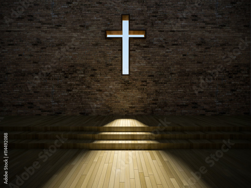 3d modern church interior