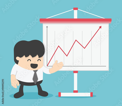 Businessman and  Presenting Business Growth Chart