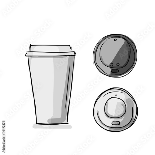 Take away coffee cup, sketch for your design