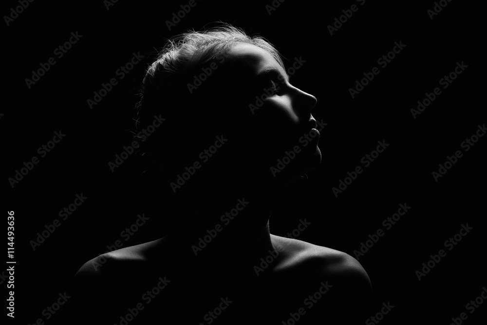 Obraz premium female profile on black