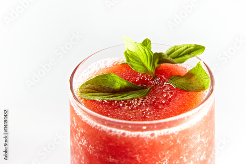 Wallpaper Mural Red cocktail with mint in a glass isolated on white background Torontodigital.ca
