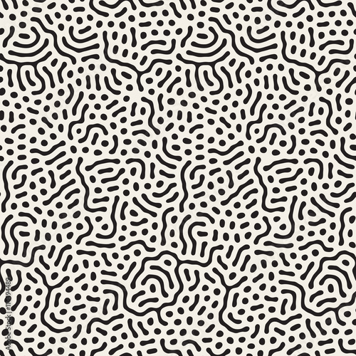 Vector Seamless Organic Jumble Rounded Lines Irregular Pattern