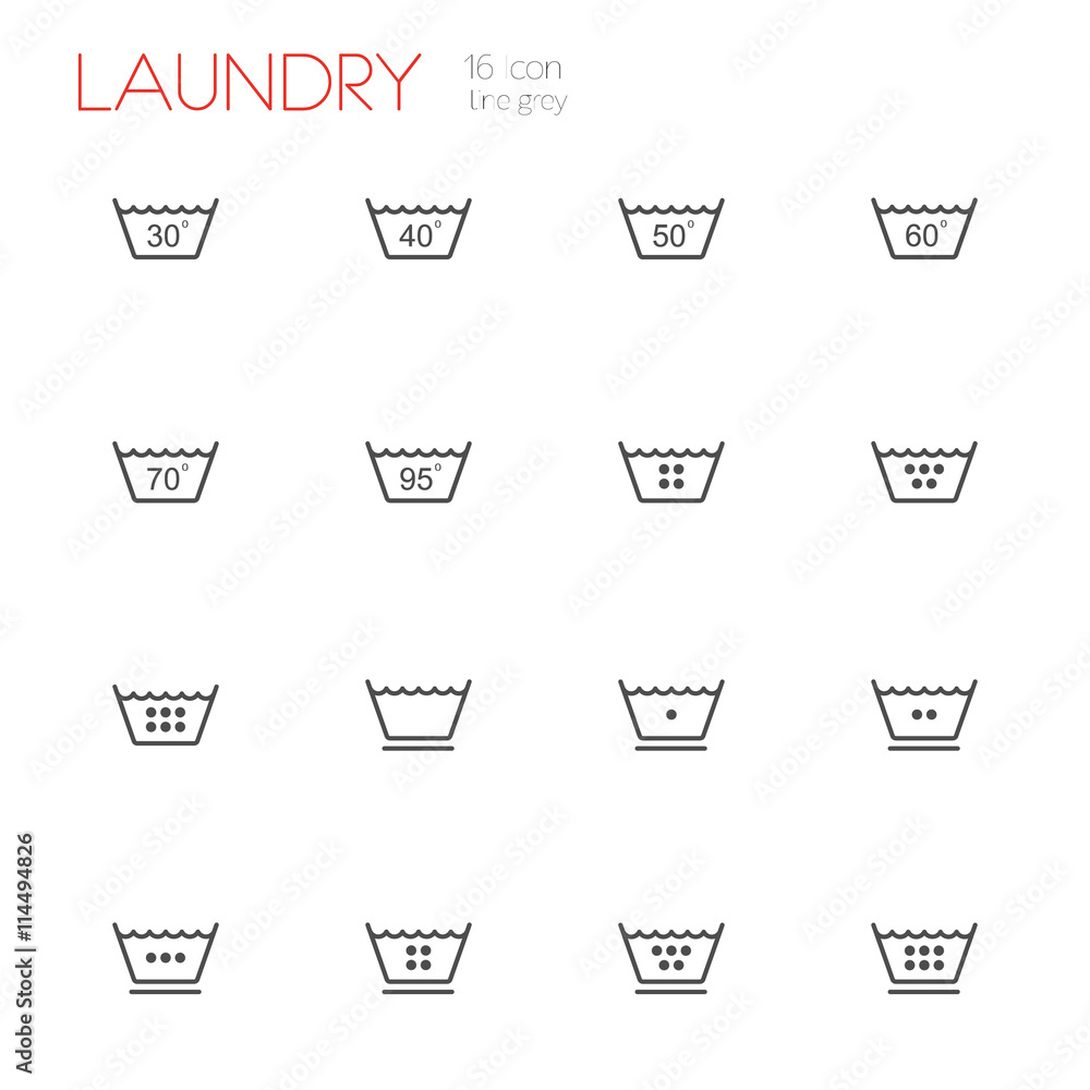 Laundry line icons Laundry line icons