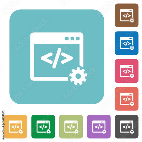 Flat web development icons