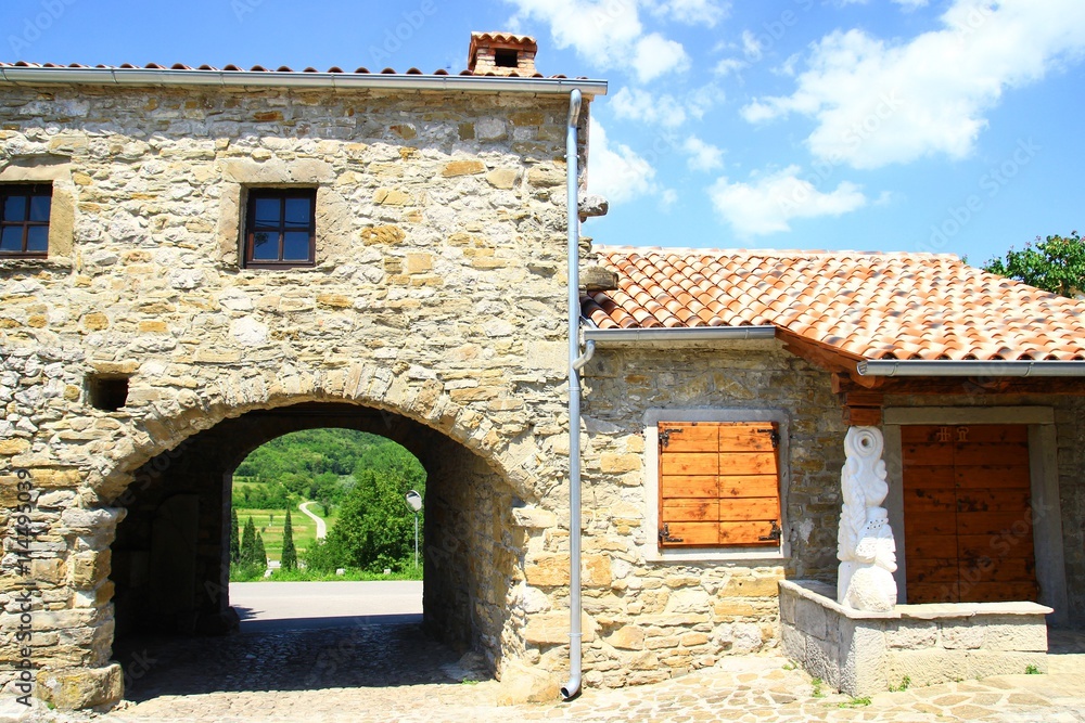 Tunnel entry to Roc village in Istria, Croatia