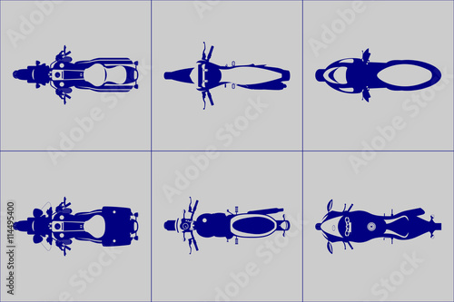 Different kind motorcycle icon set