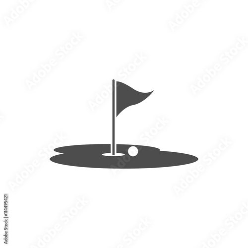 Icono de golf. Campo de golf sobre fondo blanco