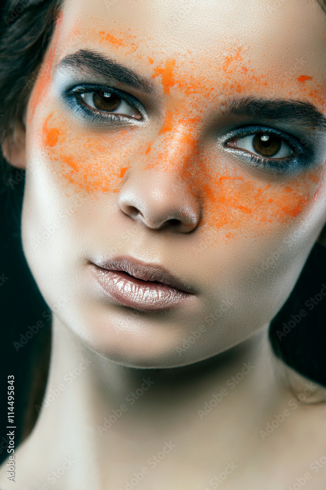 Beautiful girl with mud on his face. Cosmetic mask. Beauty face. Beautiful girl with mud on his face. Cosmetic mask. Beauty face.