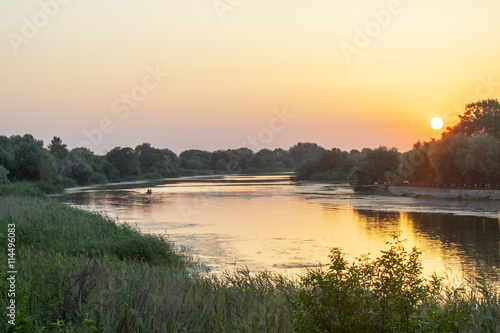sunset on the river