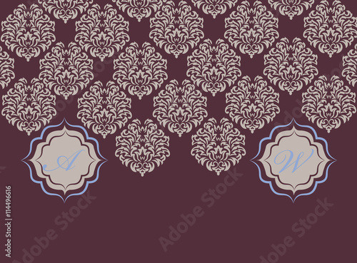 Vector card ornamental floral elements. Elegant decoration, greeting card, we...