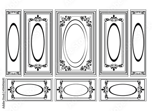 Decorative Ornamented frames for walls or backgrounds. Interior design decora...